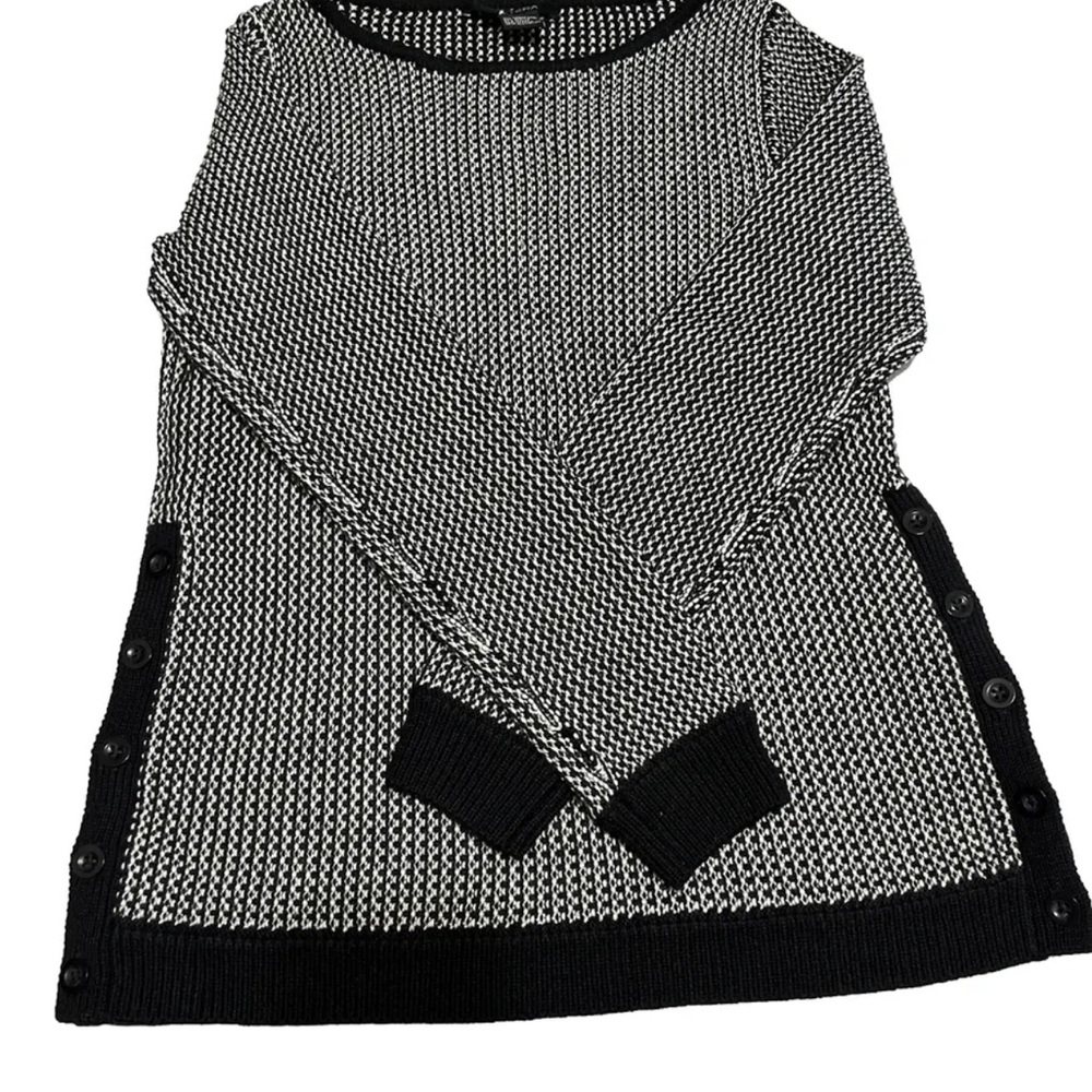 Etcetera Wool Blend,black and white size small sweater